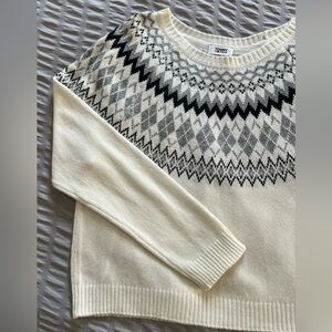 Tommy Hilfiger White Fair Isle Diamond Crewneck Sweater